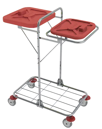 VK 120 - 0 vozík na třídění odpadu a prádla plast - VK - červený